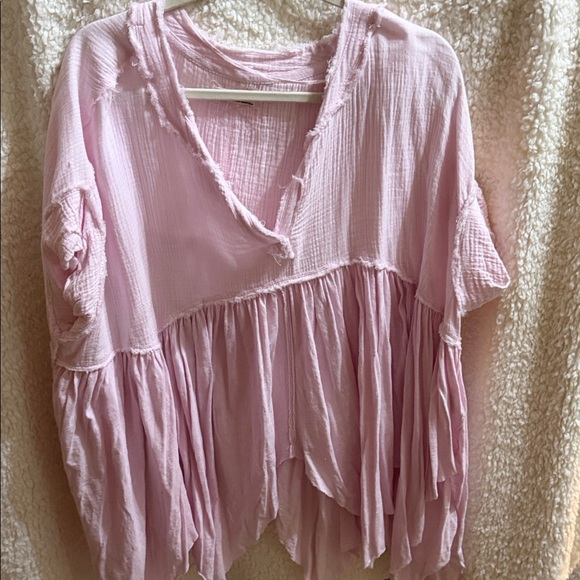 We The Free Tops - We the free Pink Frayed Hem Women's Top
